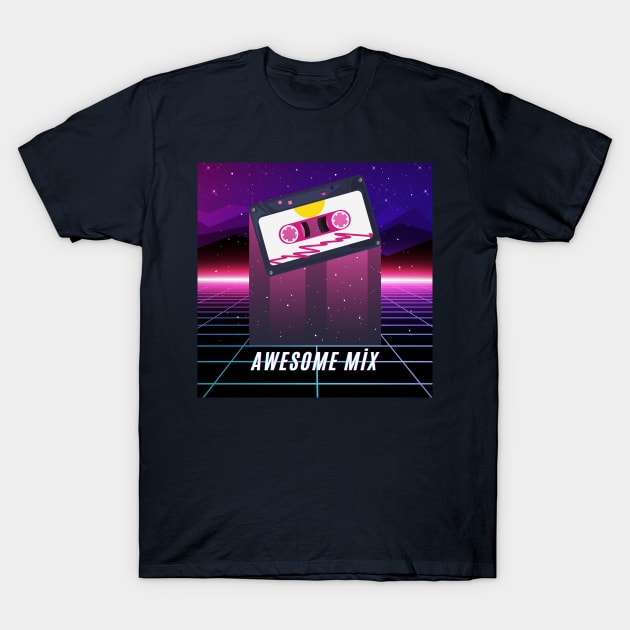 Awesome Mix Tape Cassette T-Shirt by waltzart